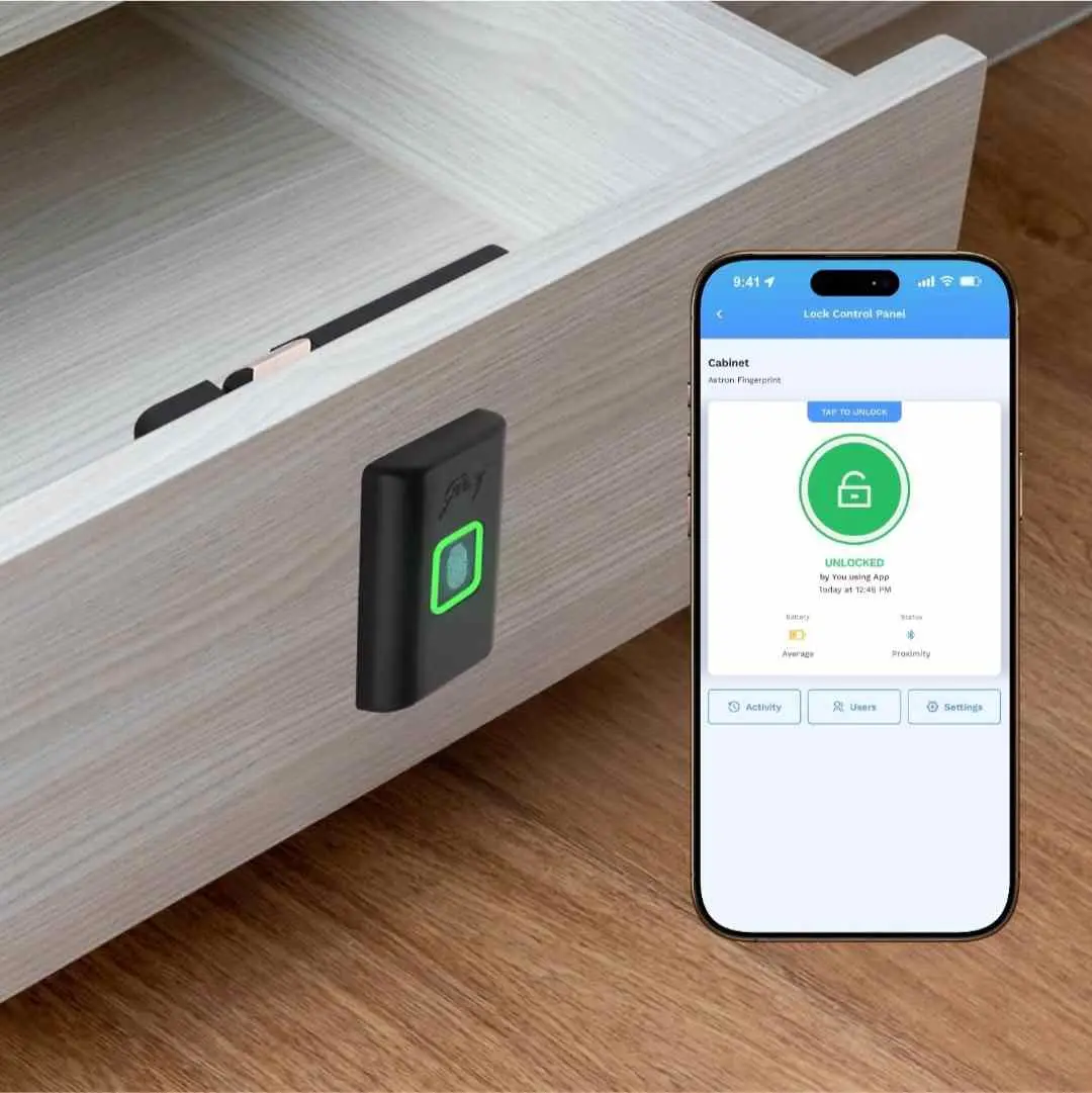 Godrej Smart Cabinet Lock Black Advantis Astron 9799 | Fingerprint, Bluetooth| Mobile App | Passage Mode |Digital Furniture Lock| 3 Yrs Warranty (3006)
