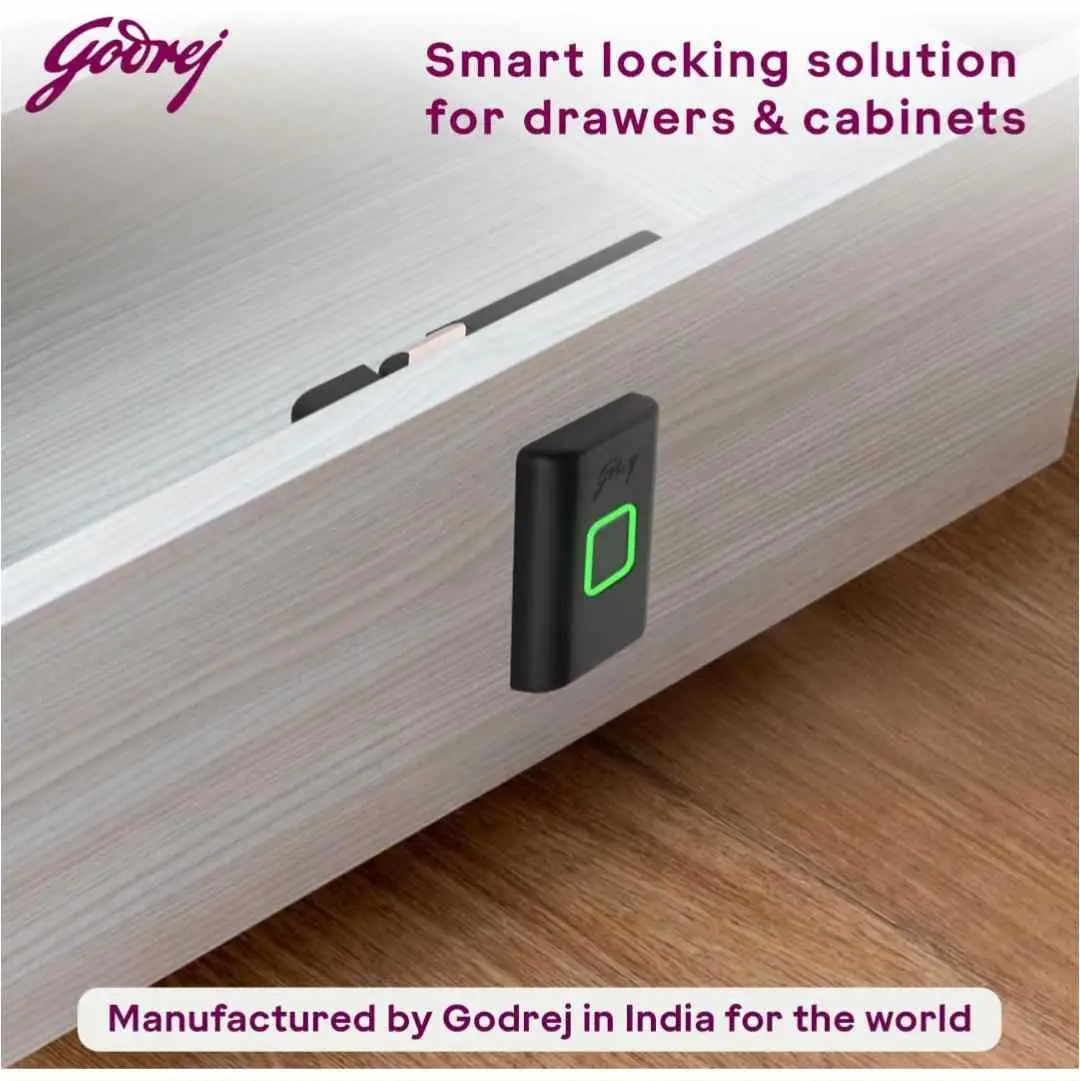 Godrej Smart Cabinet Lock Black Advantis Astron 9799 | Fingerprint, Bluetooth| Mobile App | Passage Mode |Digital Furniture Lock| 3 Yrs Warranty (3006)