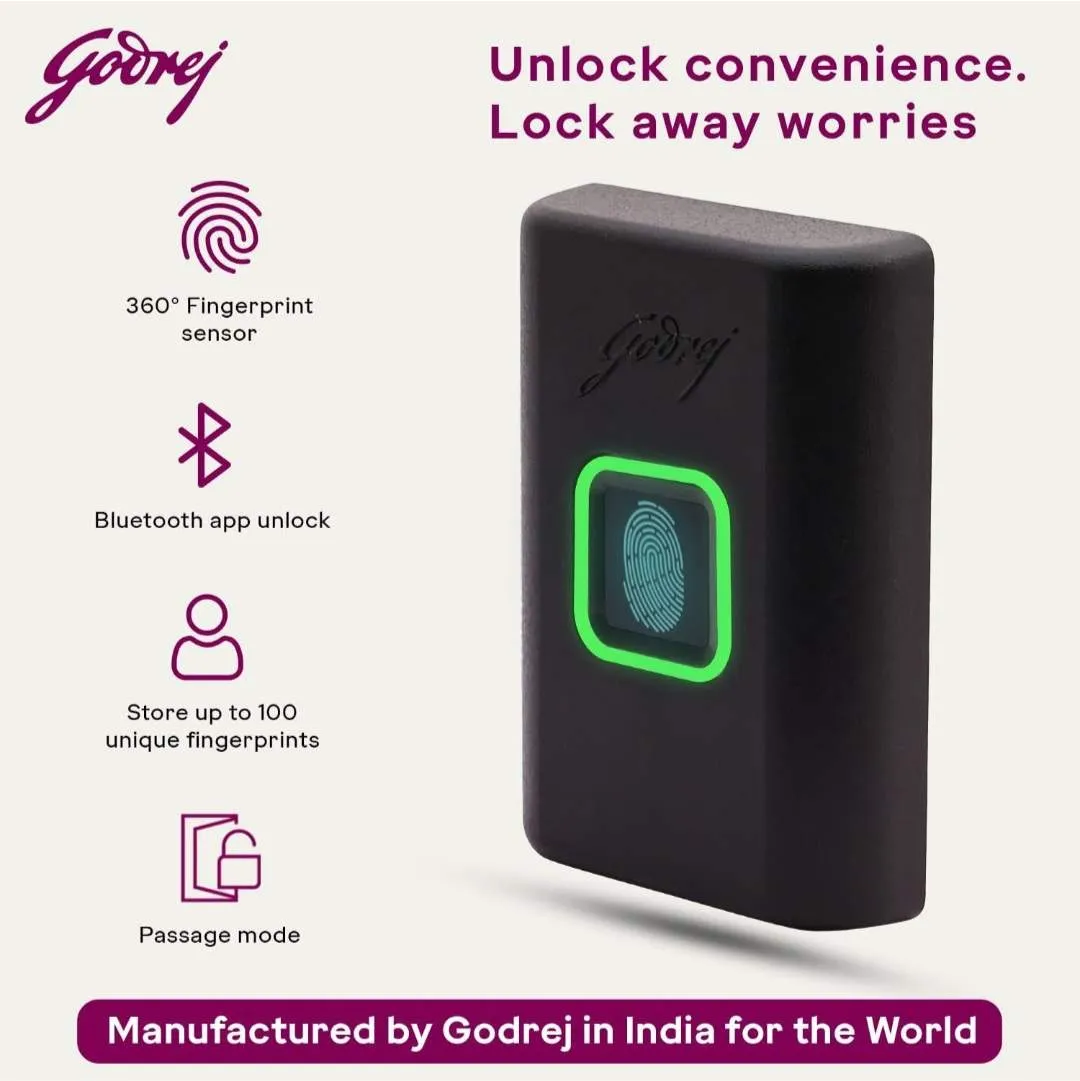 Godrej Smart Cabinet Lock Black Advantis Astron 9799 | Fingerprint, Bluetooth| Mobile App | Passage Mode |Digital Furniture Lock| 3 Yrs Warranty (3006)