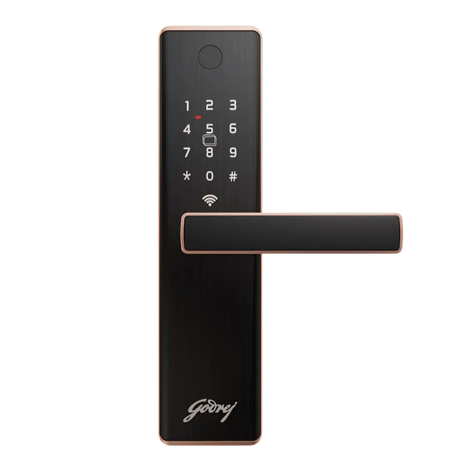 Godrej Neo Connect Digital Maindoor Door Lock Rose Gold– 5 Access Modes Smart WiFI and Bluetooth, App Control, Fingerprint + PIN + RFID 3-Year Warranty (3007)