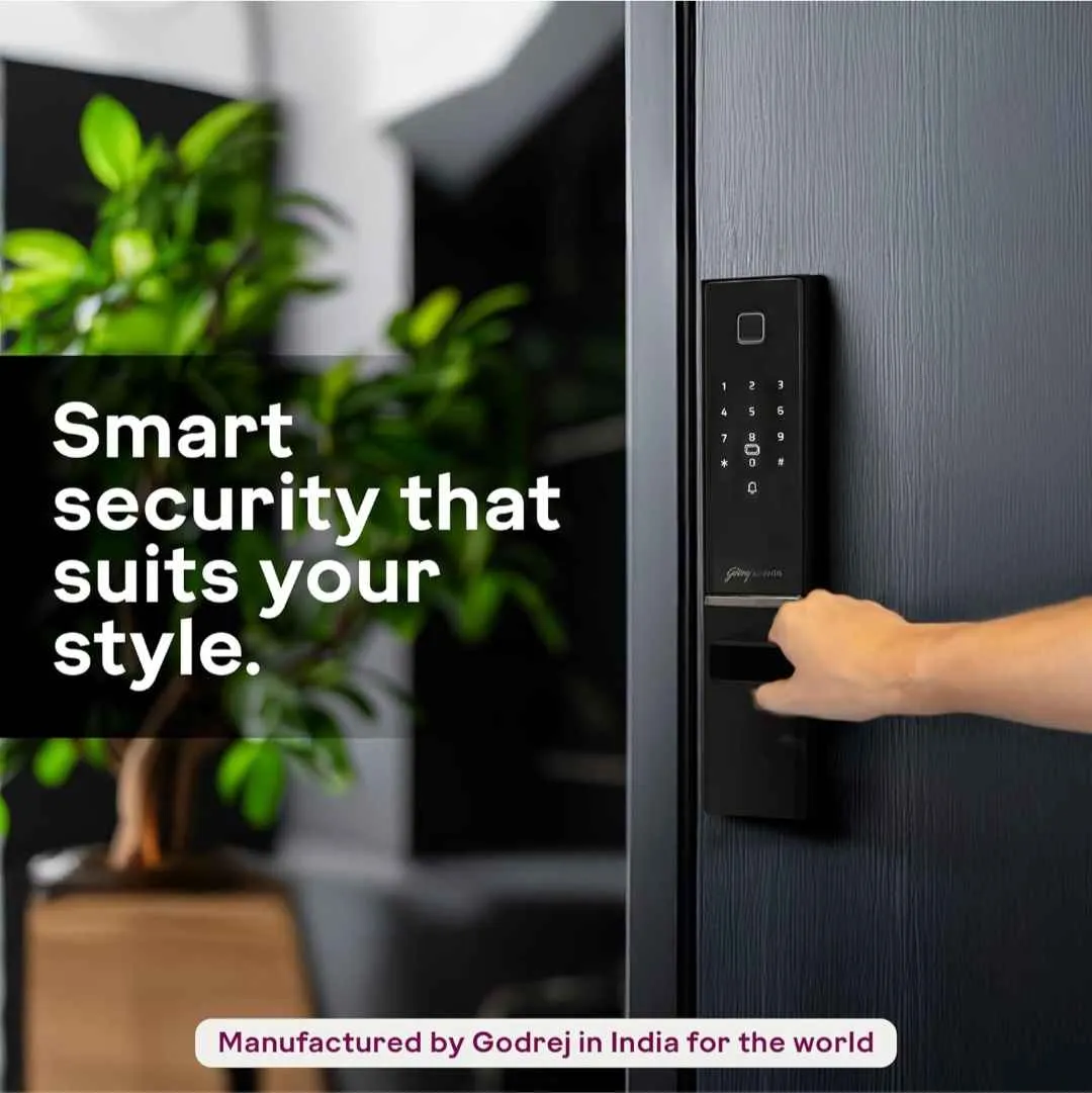 Godrej Advantis GSL D1 Smart Door Lock Black | 7-in-1 Digital Lock 4406 | WiFi, NFC, OTP Access, Bluetooth, Fingerprint, RFID, PIN, Key | VDP Compatible |3 Yrs Warranty | Free Installation (3