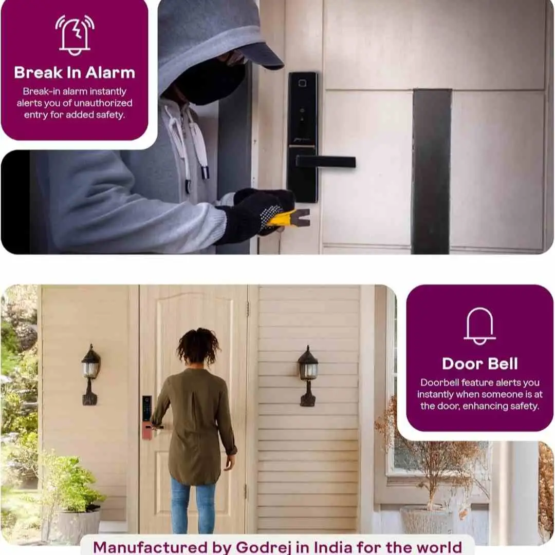 Godrej Advantis GSL D1 Smart Door Lock Black | 7-in-1 Digital Lock 4406 | WiFi, NFC, OTP Access, Bluetooth, Fingerprint, RFID, PIN, Key | VDP Compatible |3 Yrs Warranty | Free Installation (3