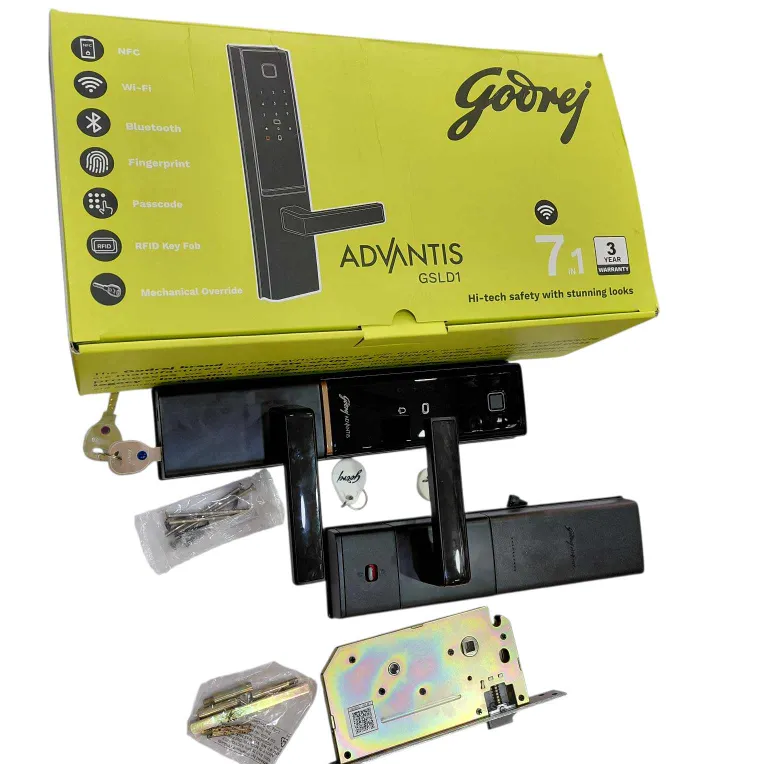 Godrej Advantis GSL D1 Smart Door Lock Black | 7-in-1 Digital Lock 4406 | WiFi, NFC, OTP Access, Bluetooth, Fingerprint, RFID, PIN, Key | VDP Compatible |3 Yrs Warranty | Free Installation (3