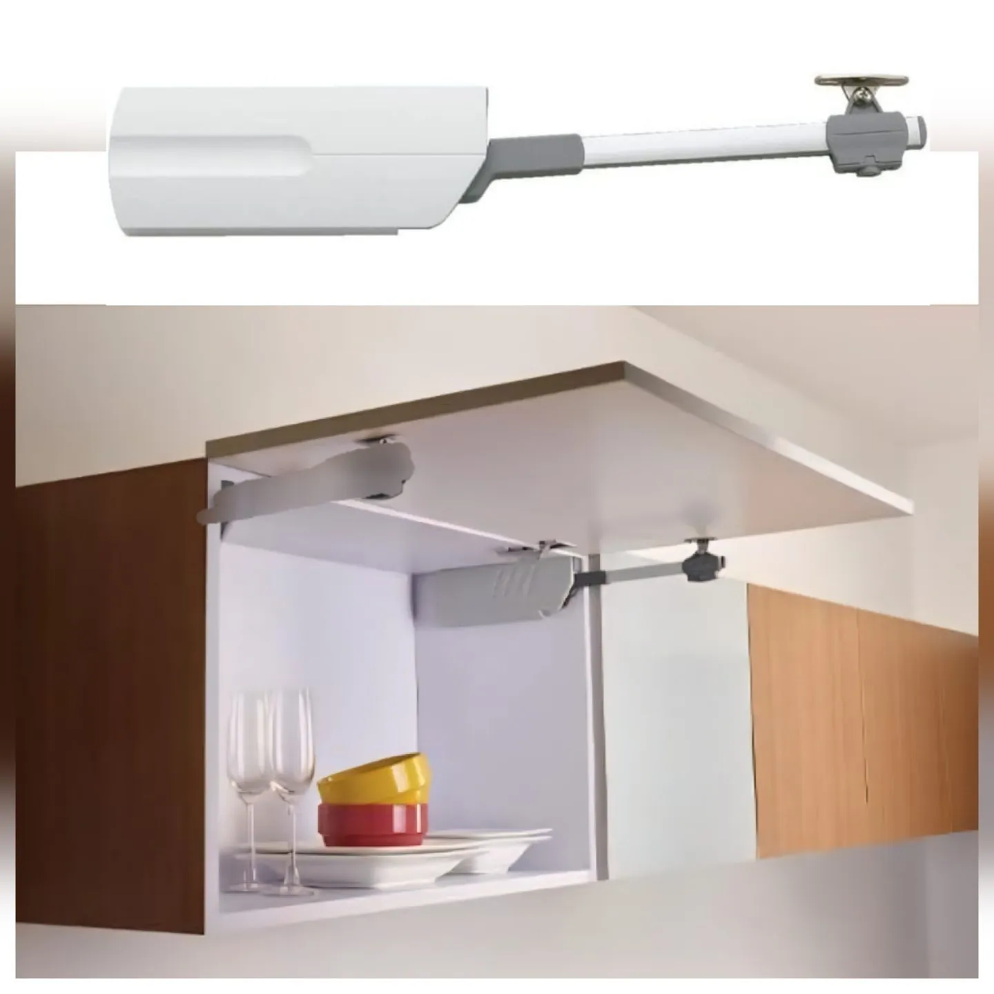 Single Door Hydraulic Lift-Up System Soft Close for Kitchen Cabinets | Easy Lift-Up Mechanism(1184)