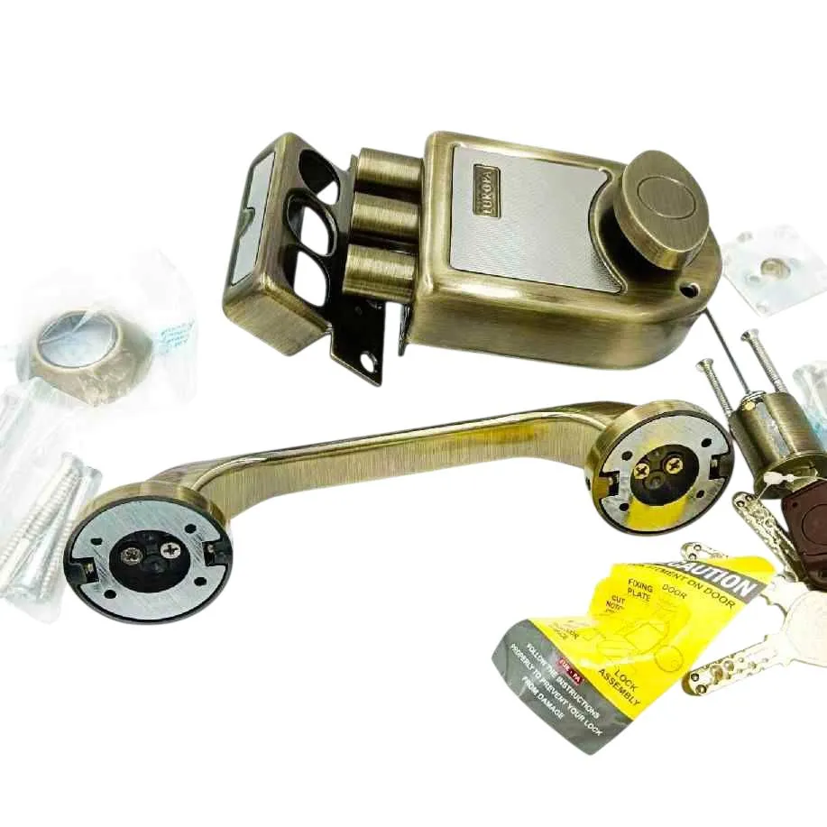 Europa T911AB Main Door Lock Tribolt with Free Handle | Antique Brass | Smart Plus Key | 15 Years Warranty (1010)