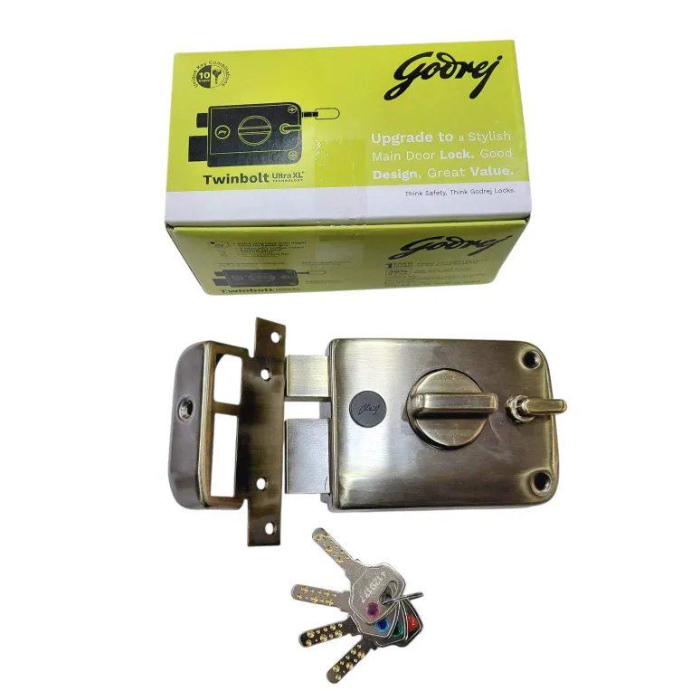 Godrej Ultra XL+ Twinbolt 1CK Deadbolt Maindoor Lock Antique Brass 6085AB | 5 years warrenty | Free Installation (1556)