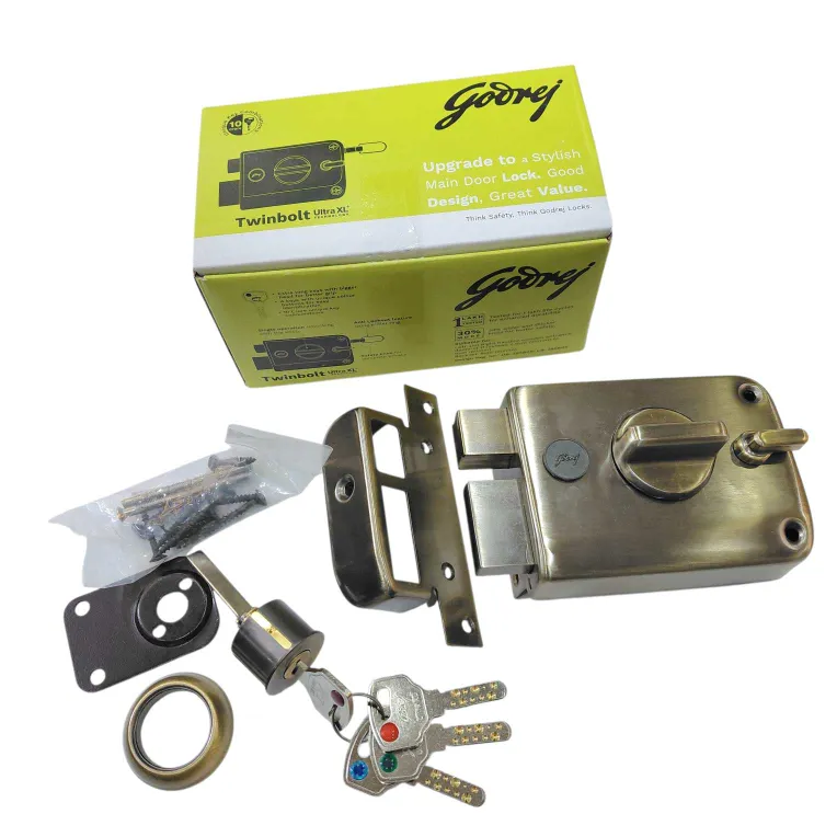 Godrej Ultra XL+ Twinbolt 1CK Deadbolt Maindoor Lock Antique Brass 6085AB | 5 years warrenty | Free Installation (1556)