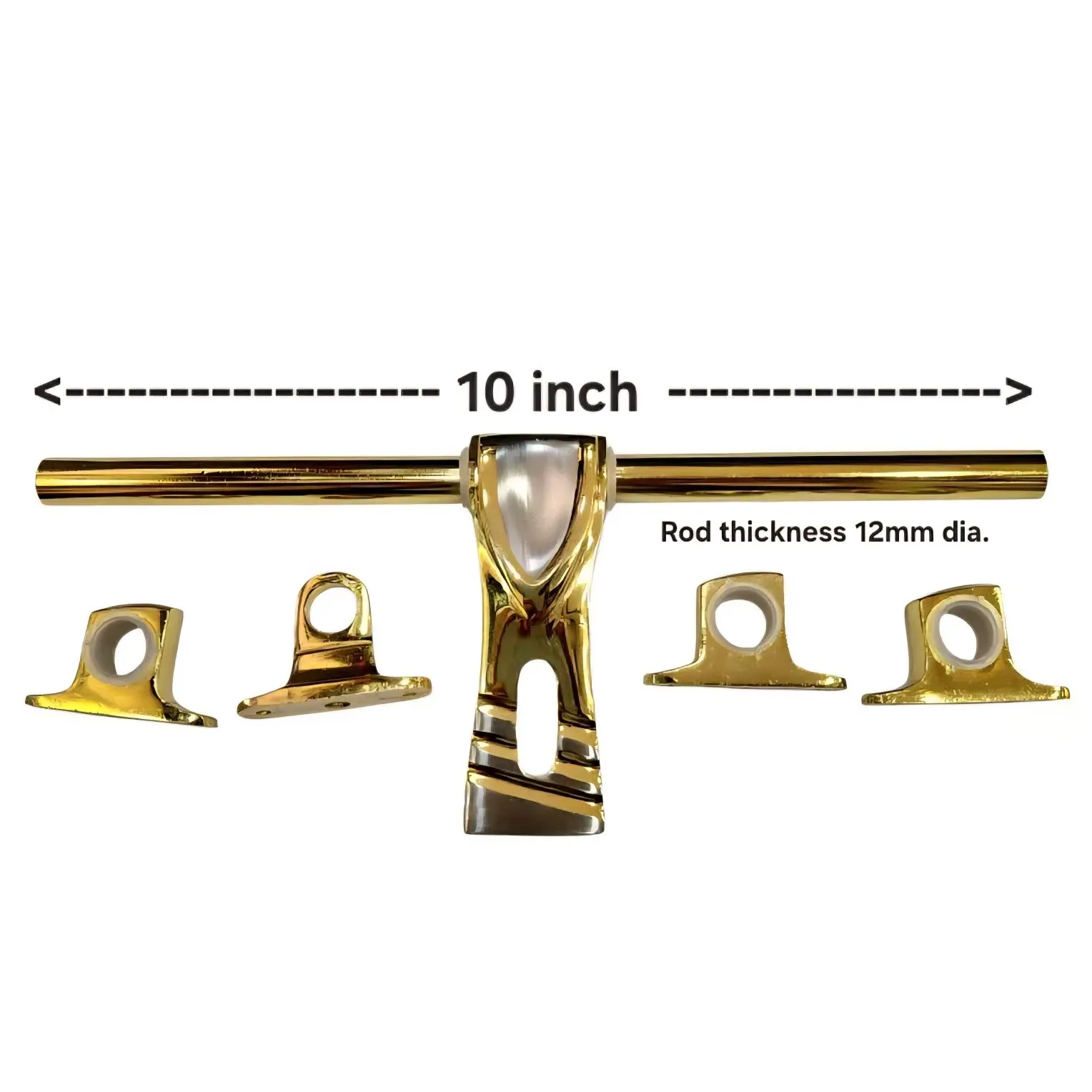  Brass Maindoor Aldrop 10 Inch Silver Gold Finish | 12mm Rod (3+1 Kutti) Himon SR-104 (3021)