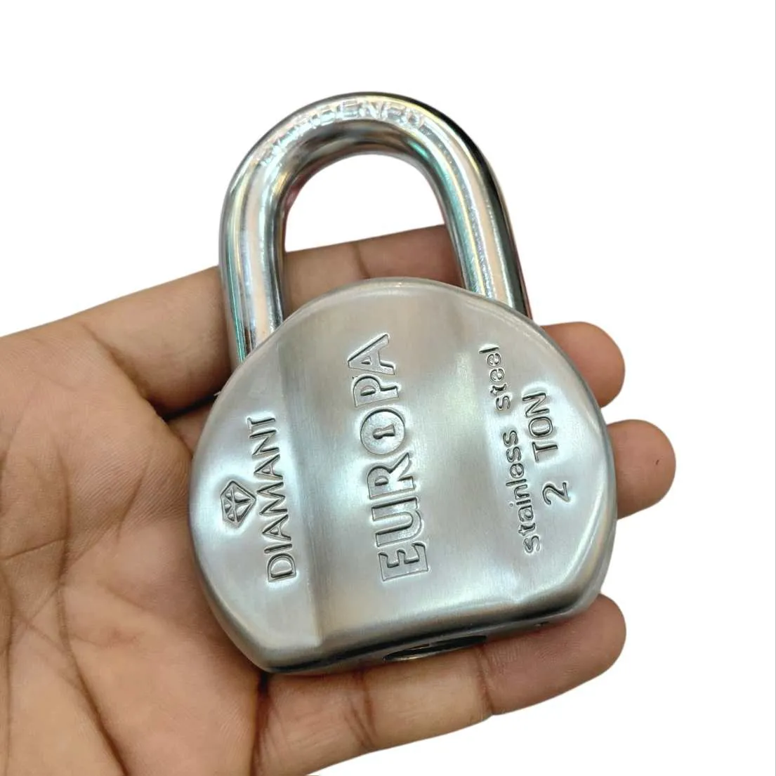 Europa Diamant Padlock L365SSTW 65mm | Satin Stainless Steel | Pack of 2pcs with Common Key | 15 Years Warranty (1107)
