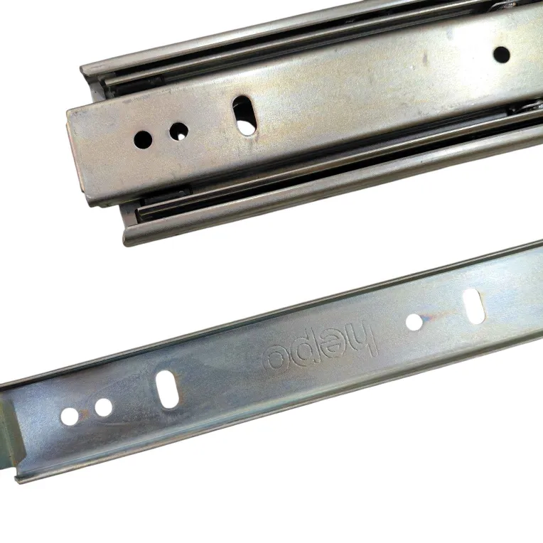 Hepo by Hettich Push to Open Drawer Channel Zinc finish | 14",16",18",20" | Telescopic  Slides 45kg Capacity Heavy(1991)