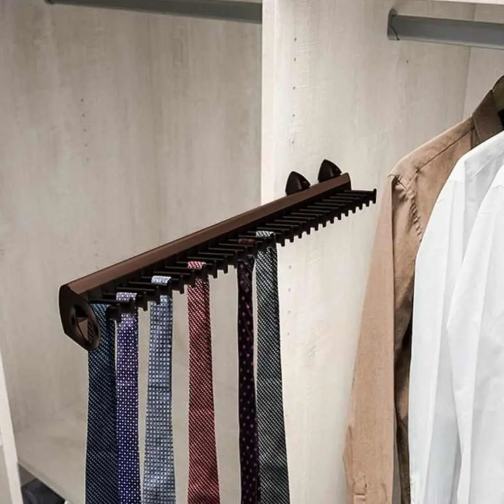 Wardrobe Pull Out | Tie And Belt  Organizer Rack hanger| Mocha Brown Finish | Side mounted 400mm | 2 years warrenty (3025)