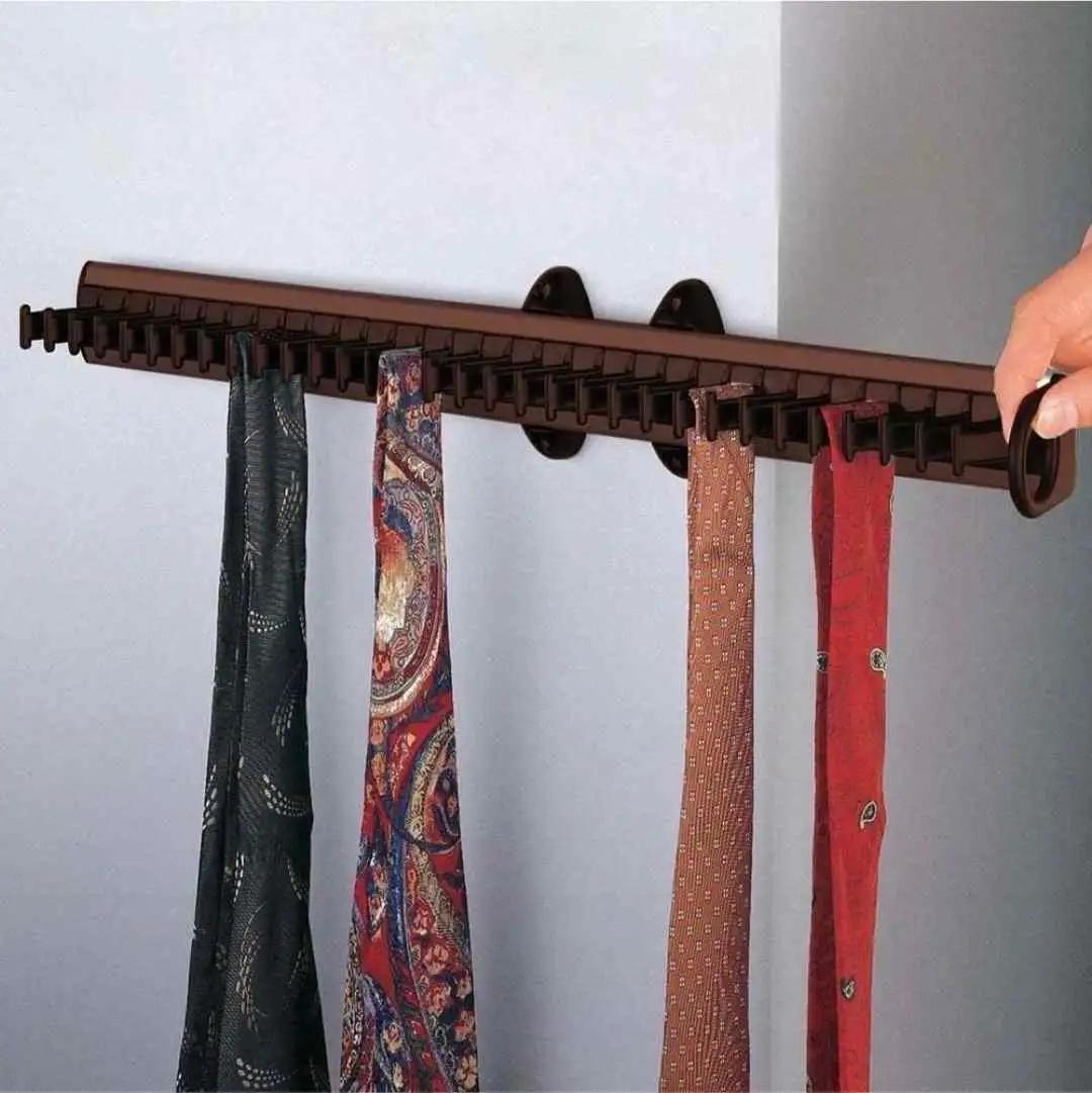 Wardrobe Pull Out | Tie And Belt  Organizer Rack hanger| Mocha Brown Finish | Side mounted 400mm | 2 years warrenty (3025)