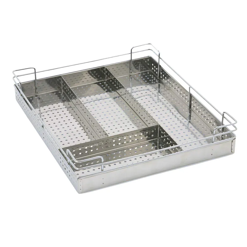 Kitchen Basket Stainless Steel Perforated Cutlery Organizer Trolley | deep-20" , height-4" , width-15",17",19",21",24" (1679)