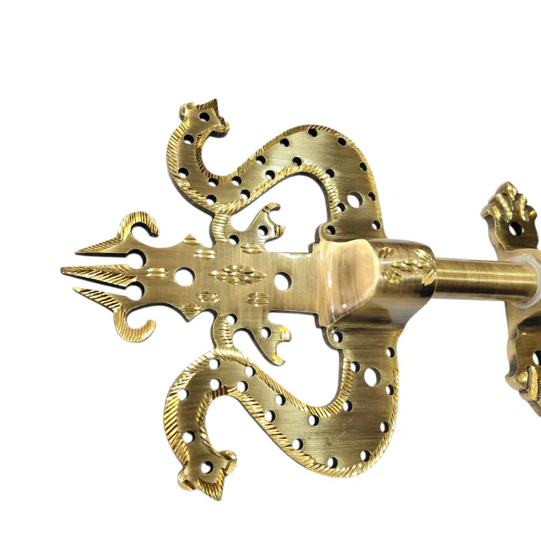 Trishul Aldrop Brass Antqiue D/Cut finish | 12",14",16" with 16mm Rod | Manichitra Main Door Aldrop (3035)