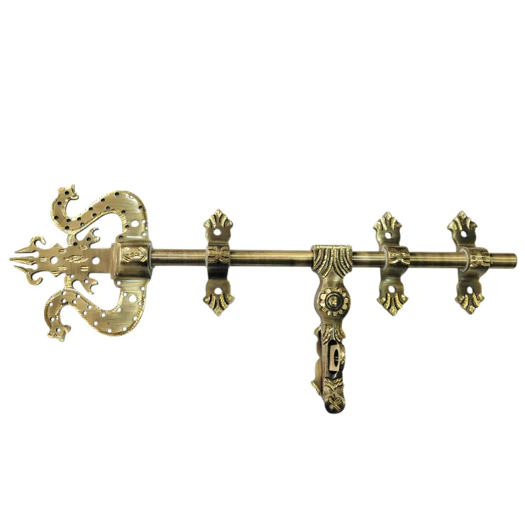 Trishul Aldrop Brass Antqiue D/Cut finish | 12",14",16" with 16mm Rod | Manichitra Main Door Aldrop (3035)