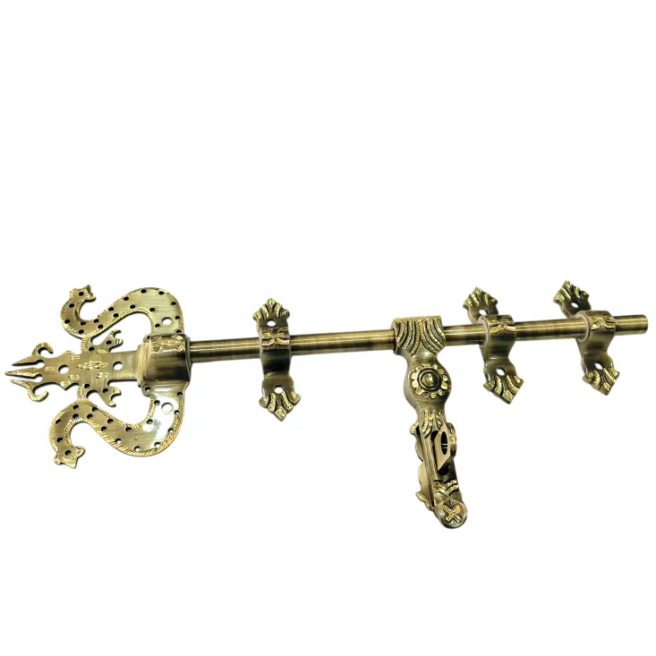 Trishul Aldrop Brass Antqiue D/Cut finish | 12",14",16" with 16mm Rod | Manichitra Main Door Aldrop (3035)