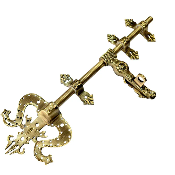 Trishul Aldrop Brass Antqiue D/Cut finish | 12",14",16" with 16mm Rod | Manichitra Main Door Aldrop (3035)