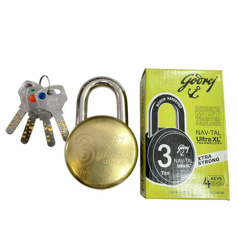 Godrej Padlock Nav-Tal Ultra XL+ 5100 | 65mm | 3 Ton Capacity | Main Door, Gate & Shutter Lock | 1 Year Warranty(1028)