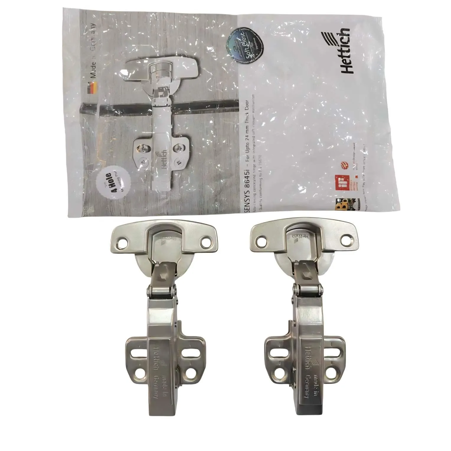 Hettich Sensys 8645i Soft Close Hinge Steel Nickel Plated 935277300 | 0 , 9.5 and 16 crank | German Quality | For 15–24mm Doors | 10 Year Warranty  (1527)