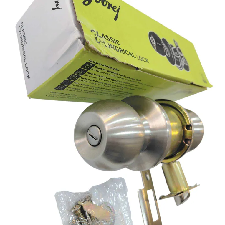 Godrej Cylindrical lock keyless 5805 stainless steel for bathroom (without key) 2years warrenty (60mm latch)(1589)