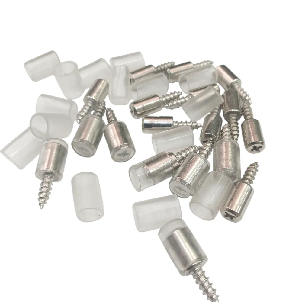 Shelf Pin Direct Screw Type Steel Heavy With Rubber Grip Transperent For Wardrobe Shelf of Glass/Wood (2575)