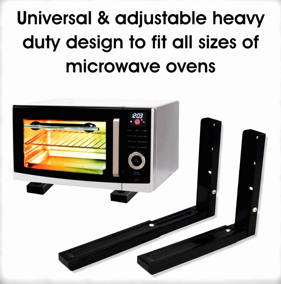 Heavy Duty Oven and Microwave Wall Mount Stand brackets,Universal Wall Bracket/Shelf/Holder/OTG Wall Stand for Kitchen with Foldable &amp; Length Adjustable Mechanism 20" total length (1480)