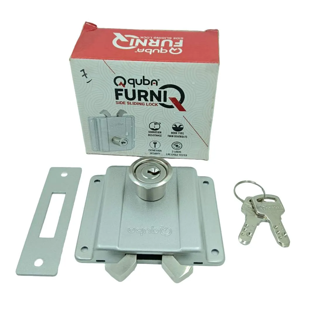 Sliding Door Side Lock Quba Furniq Q-203-SSL-25-SS Hook type 25mm with ultra key 3 years warrenty (2121)