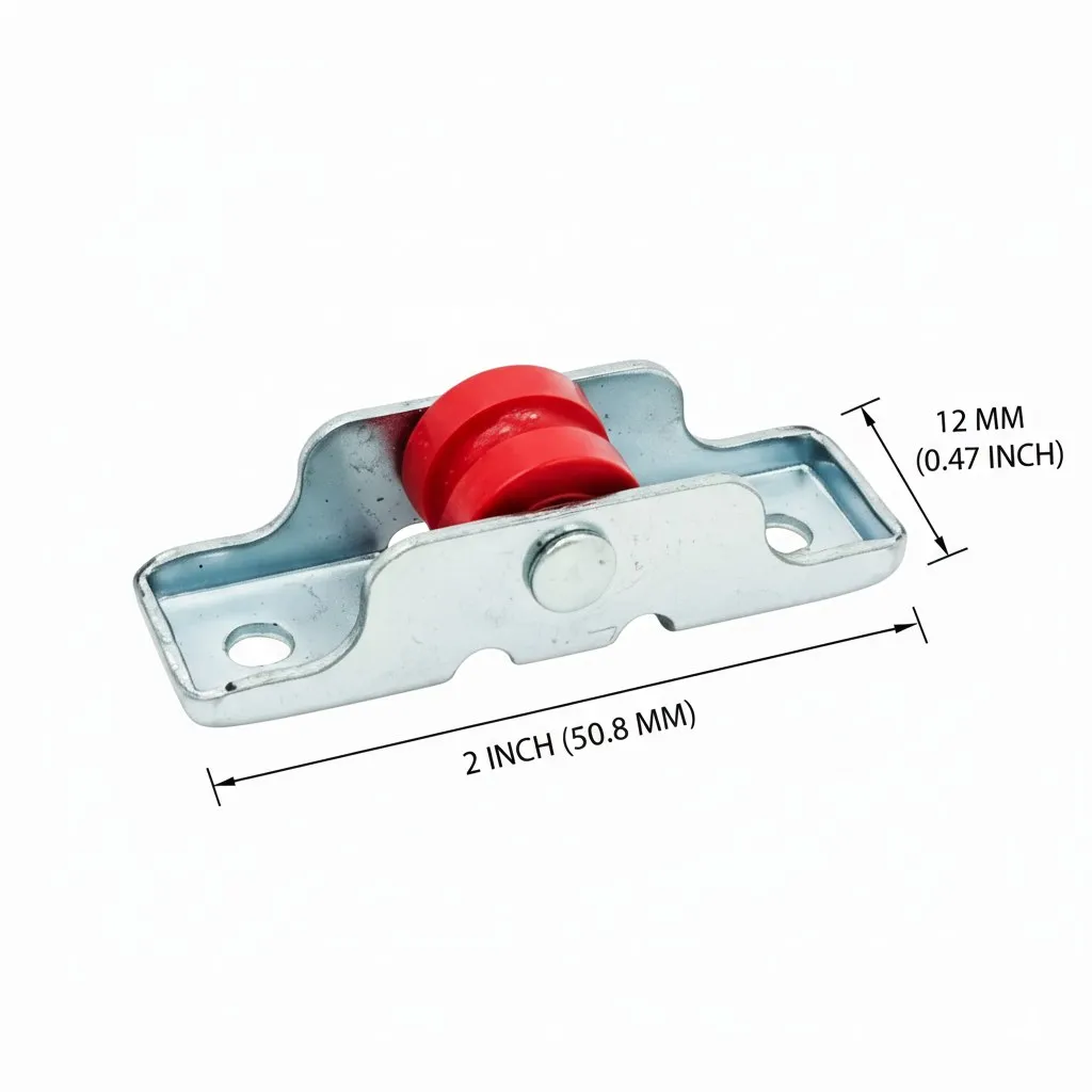 Aluminium sliding window wheel red small 2" * 12mm (1106)