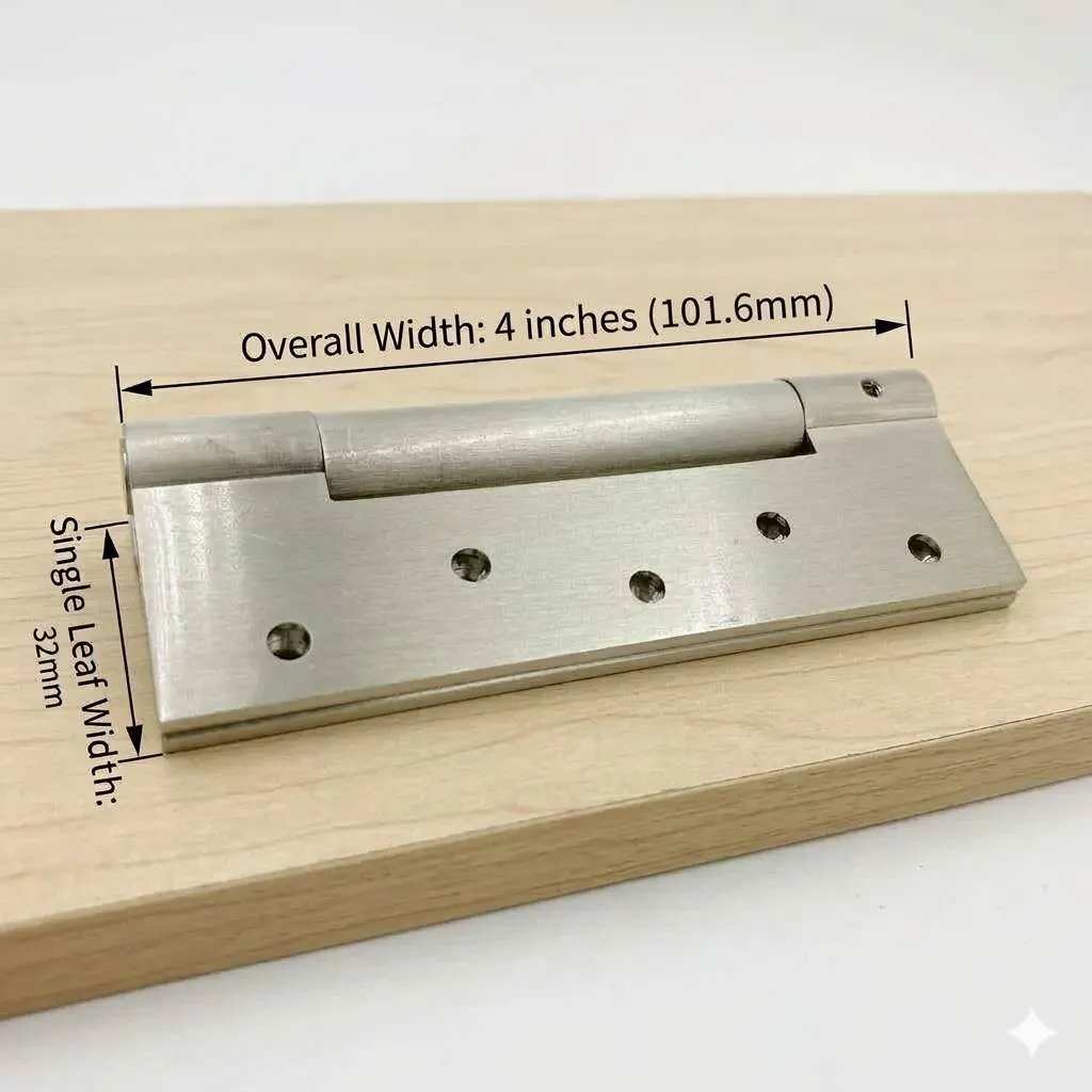 4 Inch Spring Door Hinge Soft Close Brass S.S Finish 4"*1-1/4"*5/32" Heavy Door Closer (Pack Of 1 pc )(1890)