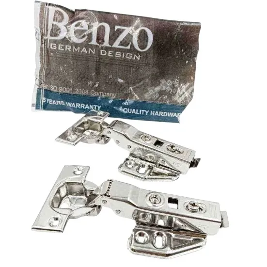 Cabinet Auto Hinge Benzo Stainless Steel Soft Close Heavy-Duty - 240gm Weight, 0/8/16 Crank Options (All parts s.s) (5-Year Warranty)(1011)