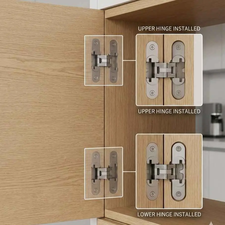 Concealed door hinge for hidden door 4/2/CDH5 (70mm*16mm)  SOS hinge steel finish set of 2pcs Zipco(ebco)(2919)