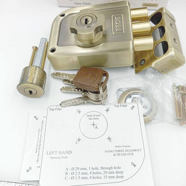 Boss maindoor lock three deadbolt 9959AB