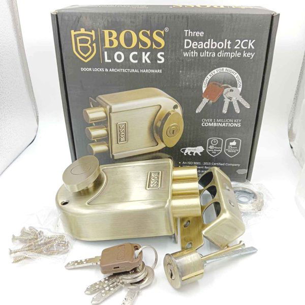 Boss maindoor lock three deadbolt 9952AB