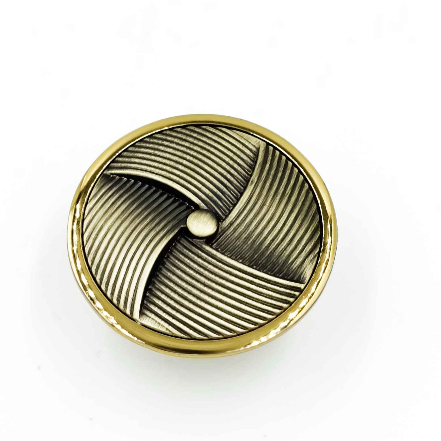 Fancy Drawer knob round 2 inch DK207 Antique/gold,Black,Gold/white finish  (1079) - Gold/white