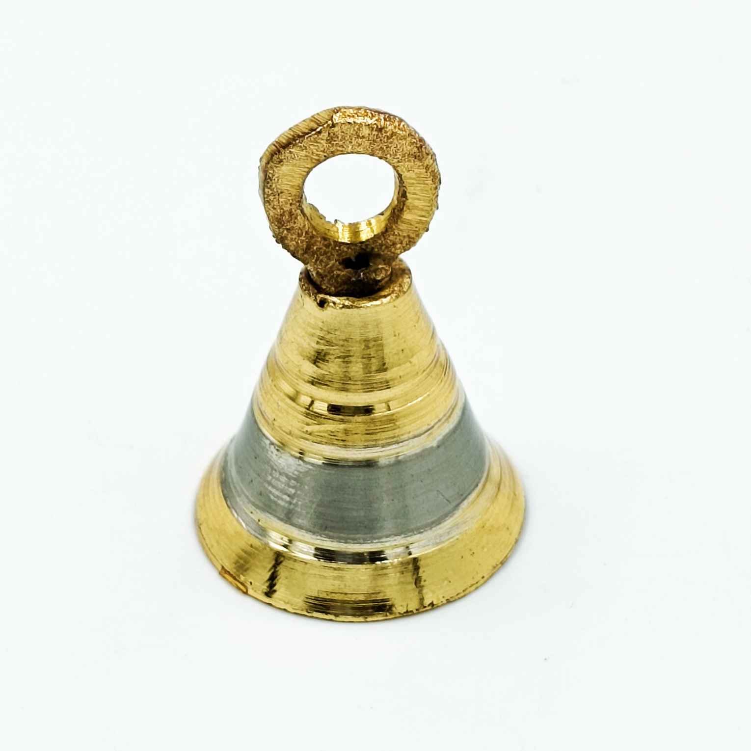 Small brass hanging bell silver and gold finish 1/2,3/4,1,1.5