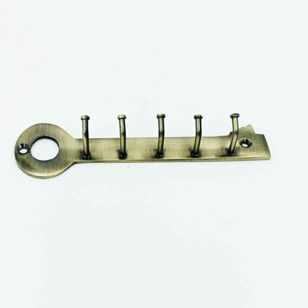 "KEYS" and 'key shape' Brass antique key hanger 4hook