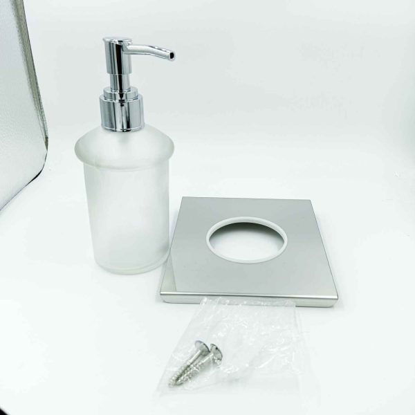 Liquid soap dispenser 400ml glass bottle steel plate best quality