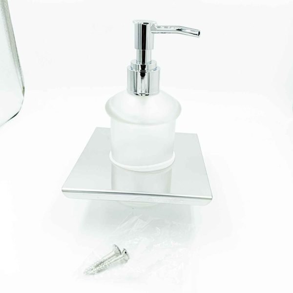 Liquid soap dispenser 400ml glass bottle steel plate best quality