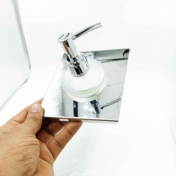 Liquid soap dispenser 400ml glass bottle steel plate best quality