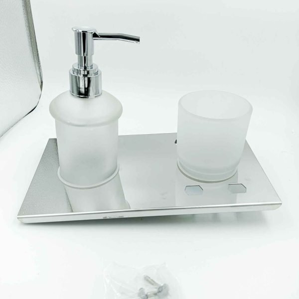 2 in 1 Liquid soap dispenser with tooth paste/brush holder