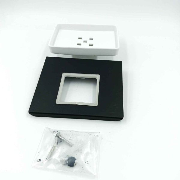 Single soap dish s.s Black and white best quality