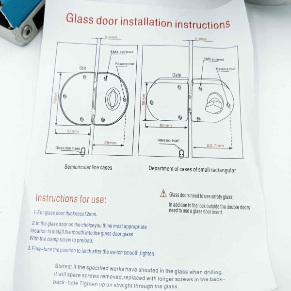 Double glass door lock key and knob glass to glass CPY318 1 year warrenty