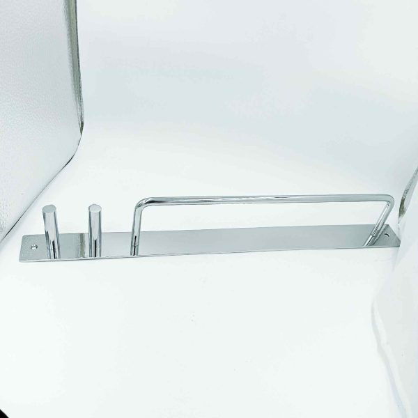 Stainless steel Towel rod with hooks 15"