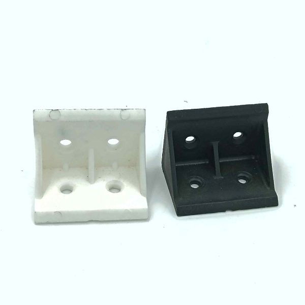 PVC L clamp corner bracket 90 degree nylon white/black