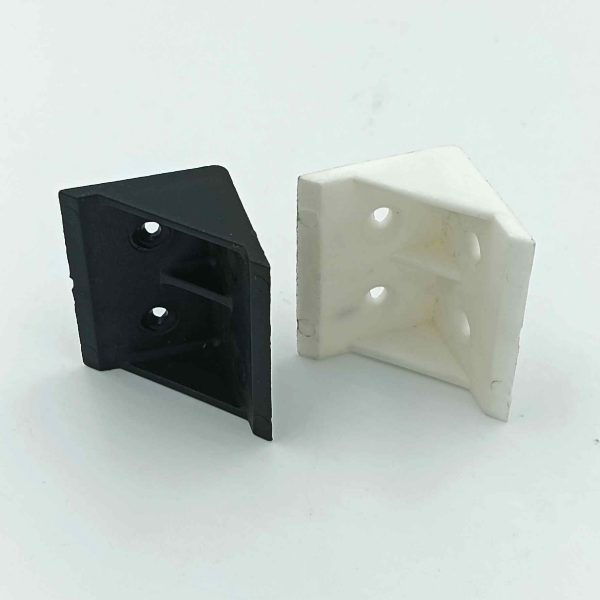 PVC L clamp corner bracket 90 degree nylon white/black