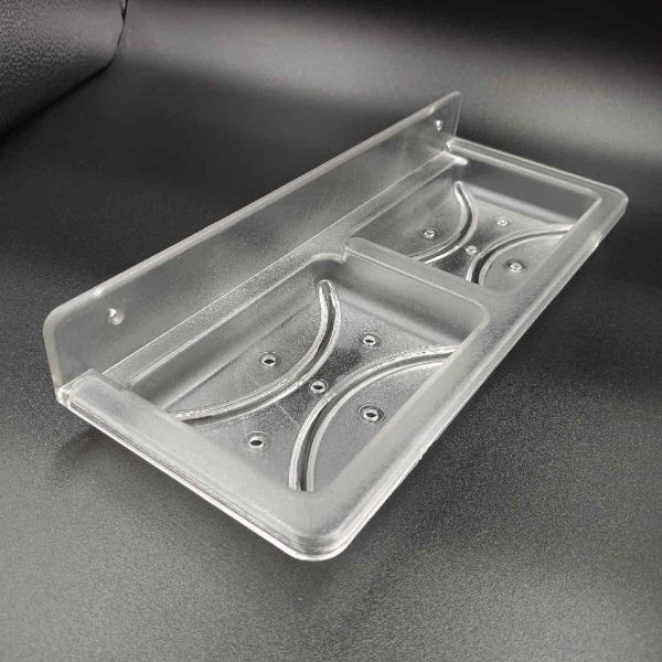 ABS double soap dish clear square unbreakable