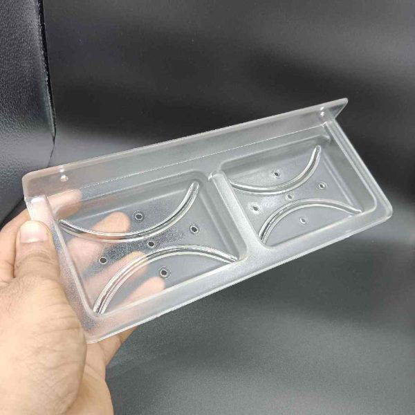 ABS double soap dish clear square unbreakable