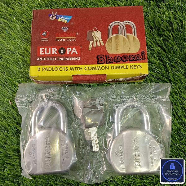 Europa padlock L365SSTW(65mm) satin finish 15years warrenty 4keys