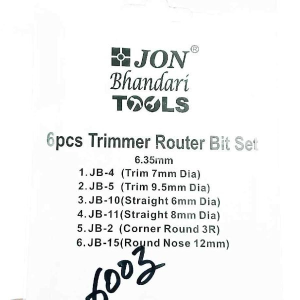 Router bit set 6.35mm for trimmer