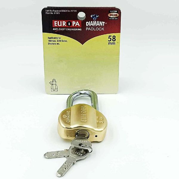 Europa padlock L358bm brass finish